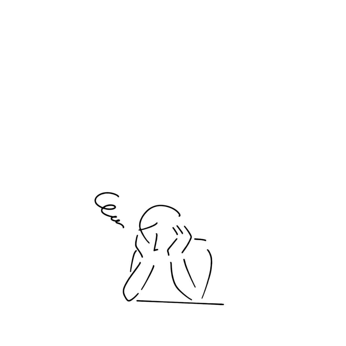 悩んでいる人のイラスト